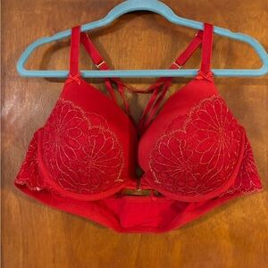 Cacique Vibrant Red Lace Bra